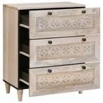 vidaXL Dressoir met lade Wit 60 x 33 x 75 cm massief, Huis en Inrichting, Kasten | Overige, Verzenden, Nieuw