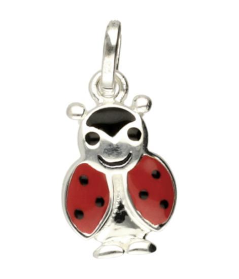 Zilveren Lieveheersbeestje met rood emaille kettinghanger, Sieraden, Tassen en Uiterlijk, Kettinghangers, Verzenden