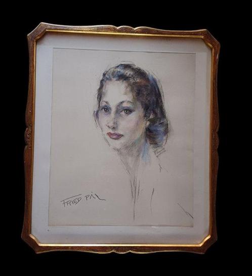Pál Fried (1893–1976) - Ritratto femminile, Antiek en Kunst, Kunst | Schilderijen | Klassiek
