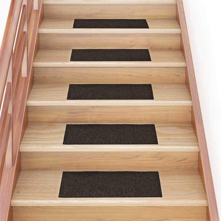 vidaXL Trapmatten Zelfklevend 30 stuks 60x25 cm Donkerbruin, Doe-het-zelf en Verbouw, Ladders en Trappen, Nieuw, Verzenden