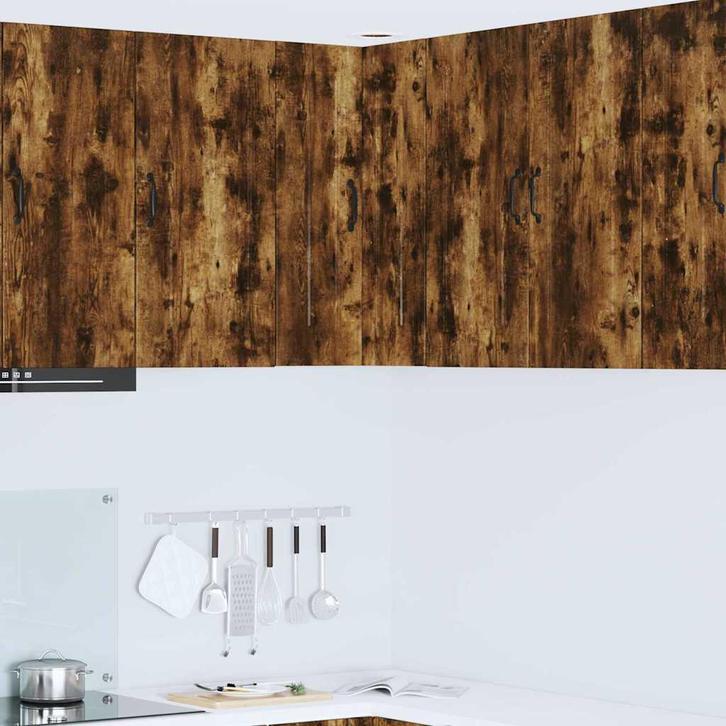 vidaXL Keukenkast aan de muur met plank Gerookt eiken 57 x, Huis en Inrichting, Keuken | Keukenelementen, Bruin, Nieuw, Verzenden