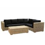 Nissah XL hoek loungeset 3-delig naturel rotan (Rechts), Ophalen of Verzenden, Nieuw