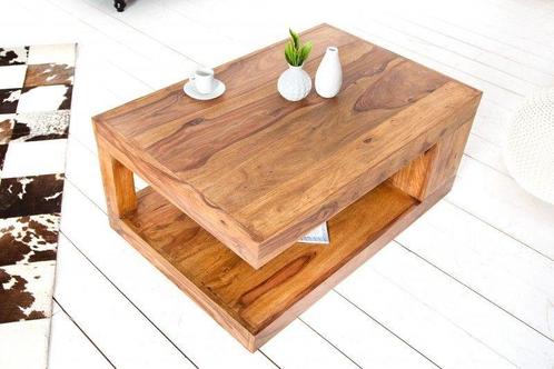 Massieve salontafel van kostbaar hout GIANT L 90 cm Sheesham, Huis en Inrichting, Tafels | Salontafels, Ophalen of Verzenden