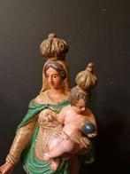 TerraCotta Beeldje - Van Madonna Maagd Maria Met Kindje, Antiek en Kunst