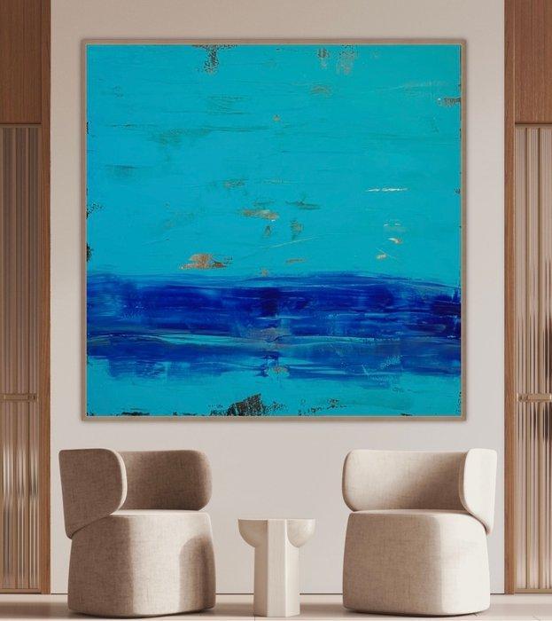 Stefanie Raus - Türkis blau 910 XXL, Antiek en Kunst, Kunst | Schilderijen | Modern
