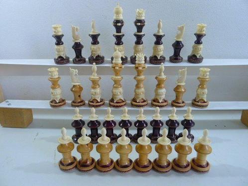 Exceptionnel vintage CHESS SET jeu déchecs king size 145 mm, Antiek en Kunst, Curiosa en Brocante