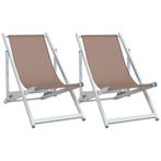 Strandstoel Set (2x) Inklapbaar! OP=OP, Bruine Retourkoop, Ophalen of Verzenden, Nieuw, Textileen