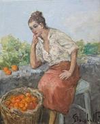 Gaetano Bocchetti (1888-1990) - La venditrice di frutta, Antiek en Kunst, Kunst | Schilderijen | Klassiek