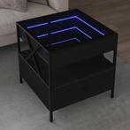vidaXL Salontafel met Infinity LED 50x50x51 cm zwart, 50 tot 100 cm, Verzenden, Nieuw, 50 tot 100 cm