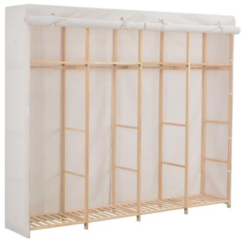 vidaXL Kledingkast 200x40x170 cm stof wit, Huis en Inrichting, Kasten | Kledingkasten, Nieuw, Verzenden