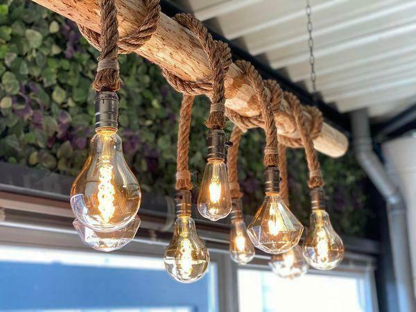 boomstam hanglamp/ touwlamp/landelijk — Lampen | Hanglampen — Marktplaats