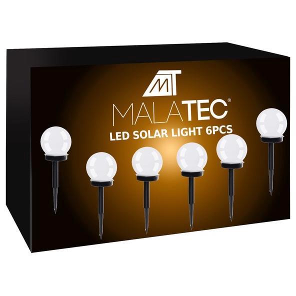 Malatec Solar tuinverlichting set 6 stuks met grondspies op, Tuin en Terras, Buitenverlichting, Ophalen of Verzenden