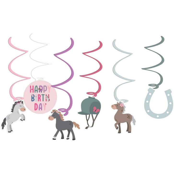 Hangdecoratie Paarden Happy Horses (6st), Hobby en Vrije tijd, Feestartikelen, Nieuw, Ophalen of Verzenden