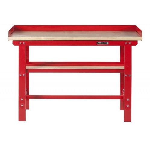 Werkbank 150 cm met hardhouten blad en opzetrand, Doe-het-zelf en Verbouw, Werkbanken, Ophalen of Verzenden