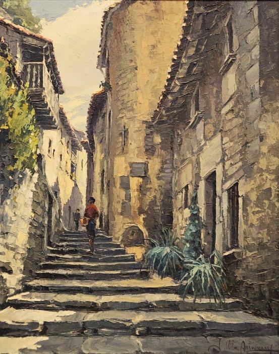 Joan Vila Arimany (1944) - Ray of light in the village, Antiek en Kunst, Kunst | Schilderijen | Klassiek