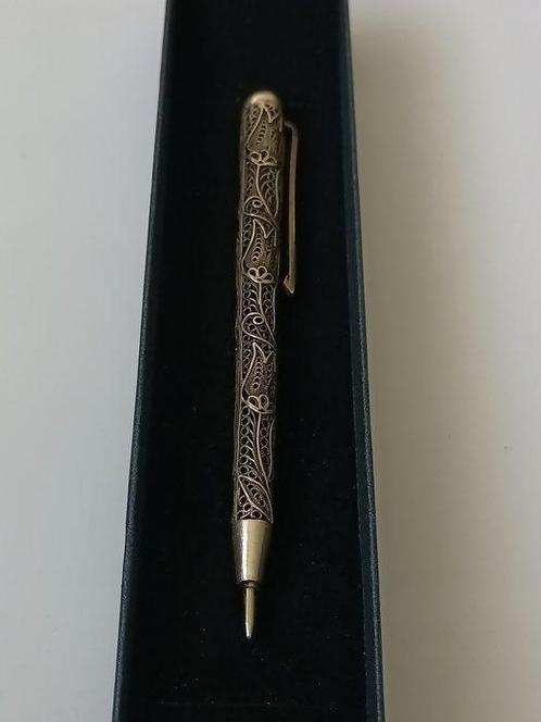 HAND MADE SILVER BALLPOINT PEN - Balpen, Antiek en Kunst, Antiek | Goud en Zilver