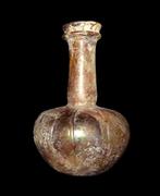 Oud-Romeins - Geknopte fles van violette glas - 3e/4e eeuw, Antiek en Kunst