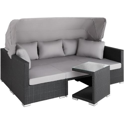 Wicker loungeset San Marino met aluminium frame - zwart, Tuin en Terras, Tuinsets en Loungesets, Verzenden