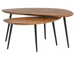 Salontafel set Flare - Bruin | Mangohout, Huis en Inrichting, Tafels | Salontafels, Ophalen of Verzenden, Nieuw
