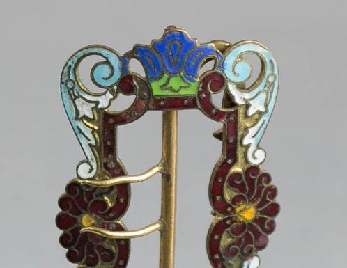 Riem ornament - Barbedienne-stijl cloisonné gesp, ca. 1870 -, Antiek en Kunst, Antiek | Overige Antiek
