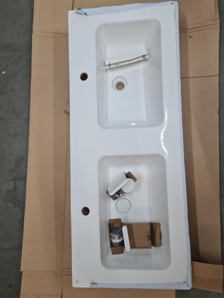 Burgbad Free Dubbele Wastafel Keramiek KBBJ123, Doe-het-zelf en Verbouw, Sanitair, Verzenden