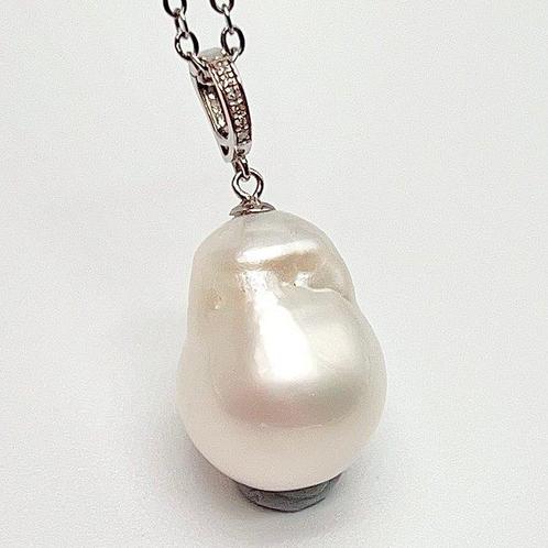 Zonder Minimumprijs - Hanger - 18 karaat Witgoud Parel -, Sieraden, Tassen en Uiterlijk, Antieke sieraden