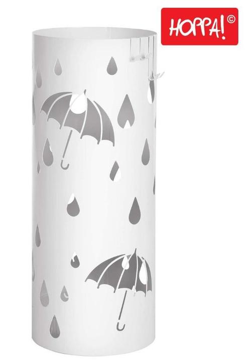 Hoppa! LUC23W Ronde Parapluhouder Metaal Wit van 25 voor 19, Huis en Inrichting, Woonaccessoires | Paraplubakken, Nieuw, Metaal