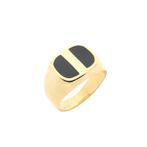 Gouden zegelring met onyx | Heren (herenring, gouden ring), Sieraden, Tassen en Uiterlijk, Ringen, 18 tot 19, Gebruikt, Overige kleuren