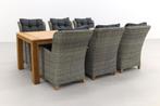 VDG Torino Paloma Grey/Rome brown 240 cm. tuinset - 7-delig, Tuin en Terras, Tuinsets en Loungesets, Verzenden, Nieuw, Hout, Tuinset