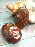 Mexicaanse Rode Agaat, Zilver - Hanger - 2-delige hanger en