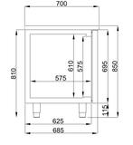 Combisteel Koelwerkbank 281L Met 2 Deuren (1/1 GN) | 1300x70, Ophalen of Verzenden, Nieuw
