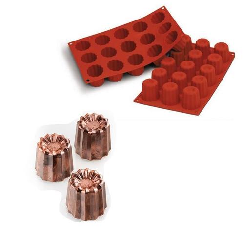 Silikomart Siliconen Bakvorm Bordelais (15x) Ø4,5x4,5cm, Hobby en Vrije tijd, Taarten en Cupcakes maken, Nieuw, Verzenden