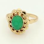 Zonder minimumprijs - Ring - 14 karaat Geel goud - Jade, Nieuw