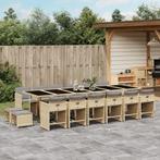 vidaXL 17-delige Tuinset met kussens poly rattan gemengd, 6 zitplaatsen, Nieuw, Tuinset, Verzenden