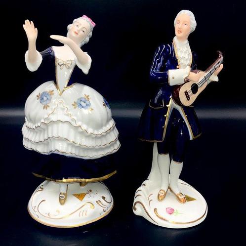 Royal Dux, Bohemia - Rococo Couple (2 pcs) - Gilded Isis -, Antiek en Kunst, Antiek | Glas en Kristal