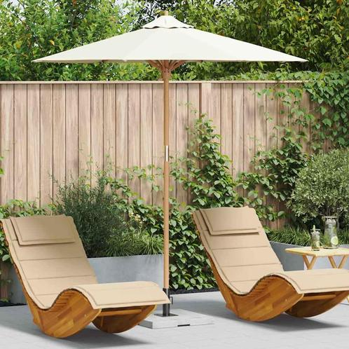 vidaXL Tuinparasol Crèmewit 217 x 217 x 230 cm Bamboe, Tuin en Terras, Parasols, Nieuw, 2 tot 3 meter, Verzenden