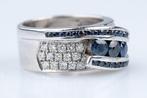Ring - 18 karaat Witgoud - 1.65ct. tw. Saffier - Diamant, Nieuw