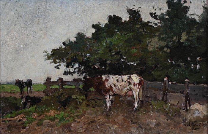Willem Hendrik van der Nat (1864–1929) - Koeien, Antiek en Kunst, Kunst | Schilderijen | Klassiek