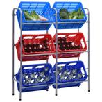 vidaXL Opbergrek voor 6 kratten 96x33x116 cm steel, Huis en Inrichting, Verzenden, Nieuw