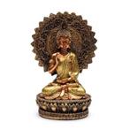 Boeddha Beeld Geruststelling met aura en troon - 18.5 cm, Nieuw, Verzenden