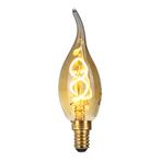 LED Spiraal kaarslamp tip 1,6W | Amber glas | Dimbaar | E14, Led-lamp, Soft of Flame, E14 (klein), Nieuw