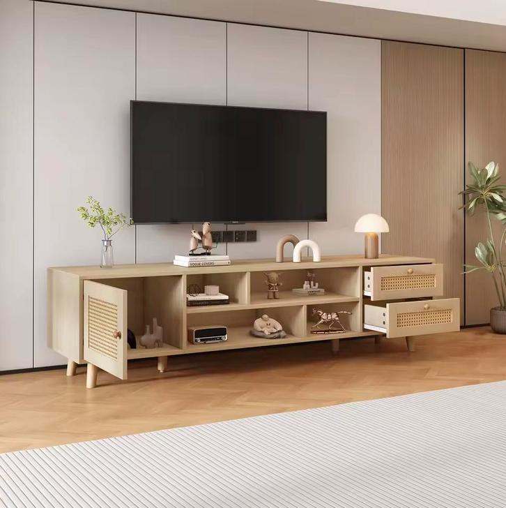 Nieuw 160 cm Rotan TV-Kast – Geschikt voor 70-inch televisie, Huis en Inrichting, Kasten | Televisiemeubels, 25 tot 50 cm, Nieuw