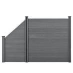 HKC Schuttingpanelen set vierkant/schuin 183x277cm grijs