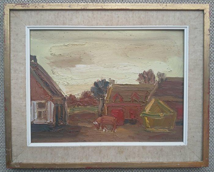 Alfons Vermeir (1905-1994) - Landschap met hoeve - omgeving, Antiek en Kunst, Kunst | Schilderijen | Klassiek