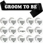 Groom to Be en Grooms Drinking Team set 16-delig, Kleding | Heren, Trouwkleding en Trouwaccessoires, Verzenden, Zwart, Nieuw, Accessoires