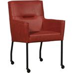 Set van 10 Leren eetkamerstoelen Lucky - Vintage Burgundy, Huis en Inrichting, Stoelen, Ophalen of Verzenden, Nieuw, Leer