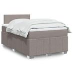 vidaXL Boxspring met matras stof taupe 120x200 cm, Verzenden, Nieuw, Twijfelaar, 120 cm