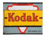 Een geëmailleerd reclamebord van Kodak, Ophalen, Gebruikt