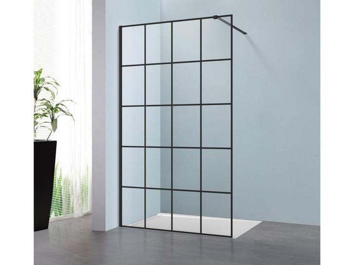 Douchewand inloop walk-in 120x200cm mat zwart, Doe-het-zelf en Verbouw, Sanitair, Douche, Nieuw, Glas, Ophalen