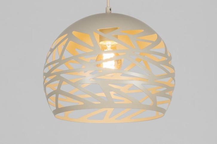 Rietveld Hanglampen - Beige, Zand - Metaal, Huis en Inrichting, Lampen | Hanglampen, Verzenden